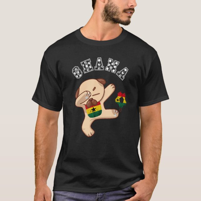 Camiseta Gana - Equipe de futebol Gana - Cachorro Gana - Ra (Frente)