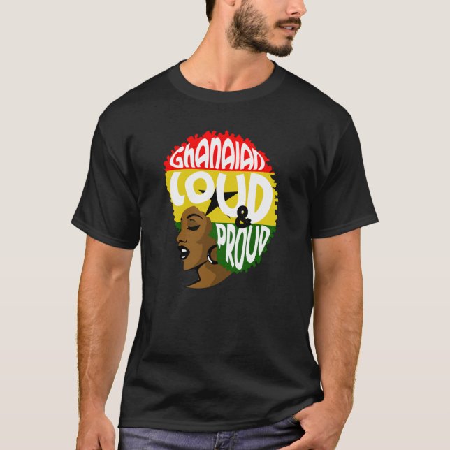 Camiseta Gana Ghanaian Heart Love Proud Melanin Flag Prince (Frente)