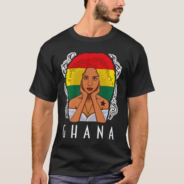 Camiseta Gana Girl Ghanaian Flag Merchandise (Frente)