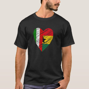 Camiseta Gana Itália Coração Bandeira Italiana Sinalizador