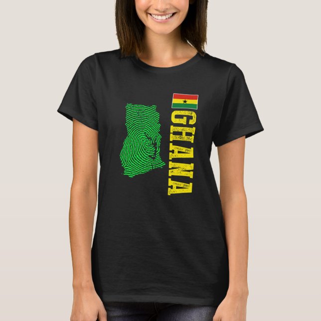Camiseta Gana Mapa Gana Bandeira Gana (Frente)