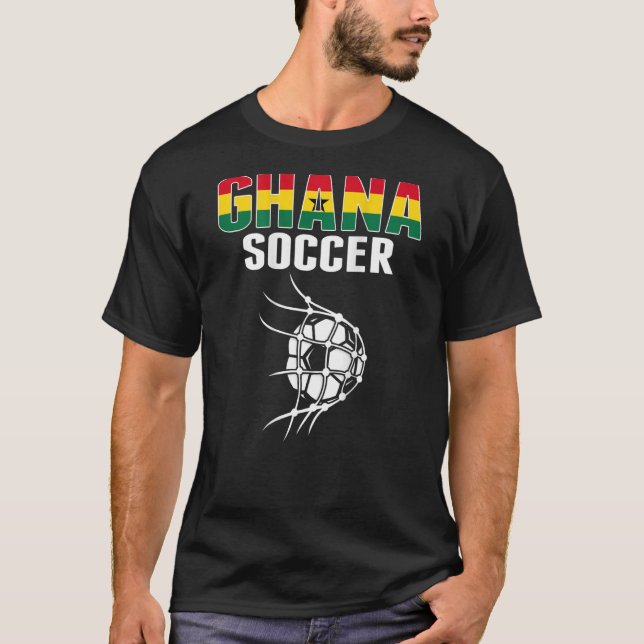 Camiseta Gana Soccer Ball In Net Goal Ghanian Futebol S (Frente)