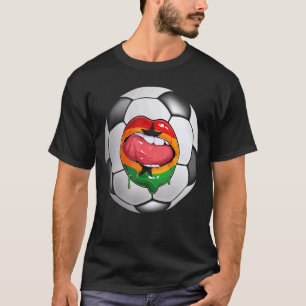 Camiseta Gana Soccer Fan Ghanaian Flag Mouth