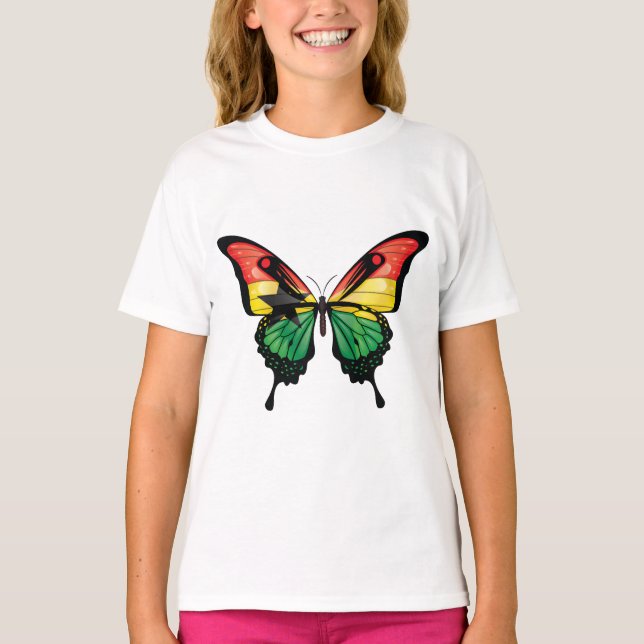 Camiseta Gana Swallowtail Butterfly Flag (Frente)