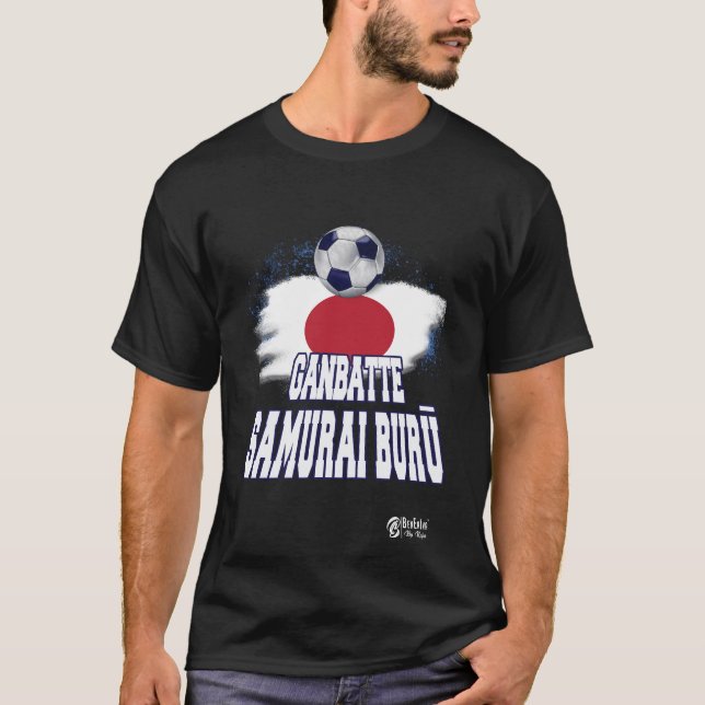 Camiseta Ganbatte Samurai Buru Ver 3 Black (Frente)