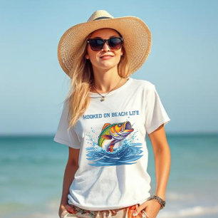 Camiseta Ganchado em Beach Life-Fish Core Fish