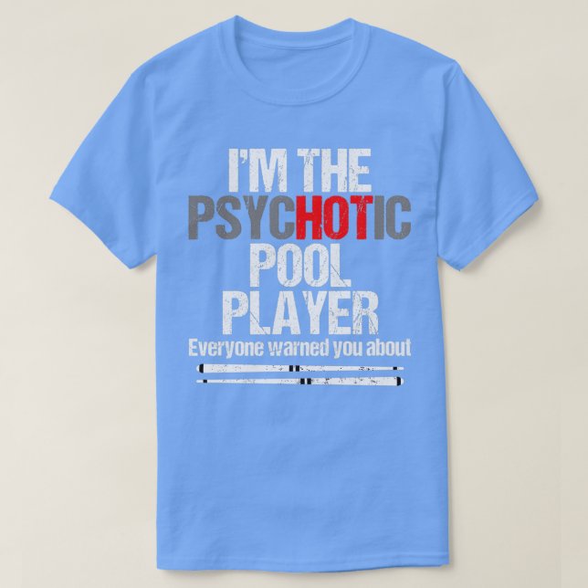 Camiseta Gancho de Mesa do jogador de Piscina Billiard engr (Frente do Design)