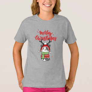 Camiseta Gancho de Natal de Gato Bonito Galore