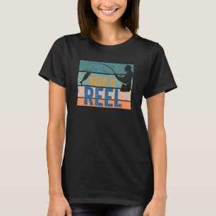 Camiseta Gancho de Pesca Keep It Reel Peixe Pescador Antig