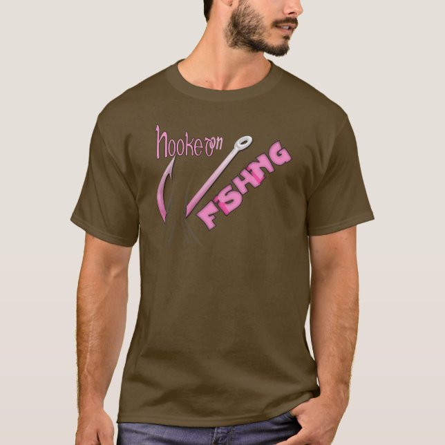 Camiseta Gancho De Pesca Rosa (Frente)