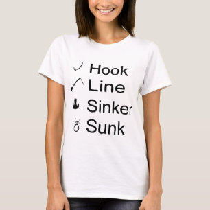 Camiseta Gancho, Linha, Sinker, Sunk