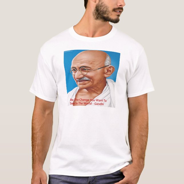 Camiseta Gandhi & Be The Change Quote (Frente)
