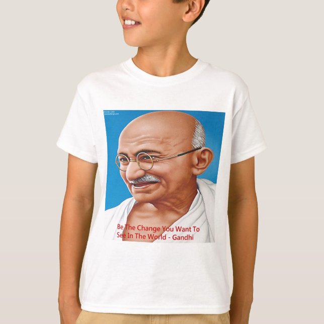 Camiseta Gandhi & Be The Change Quote (Frente)