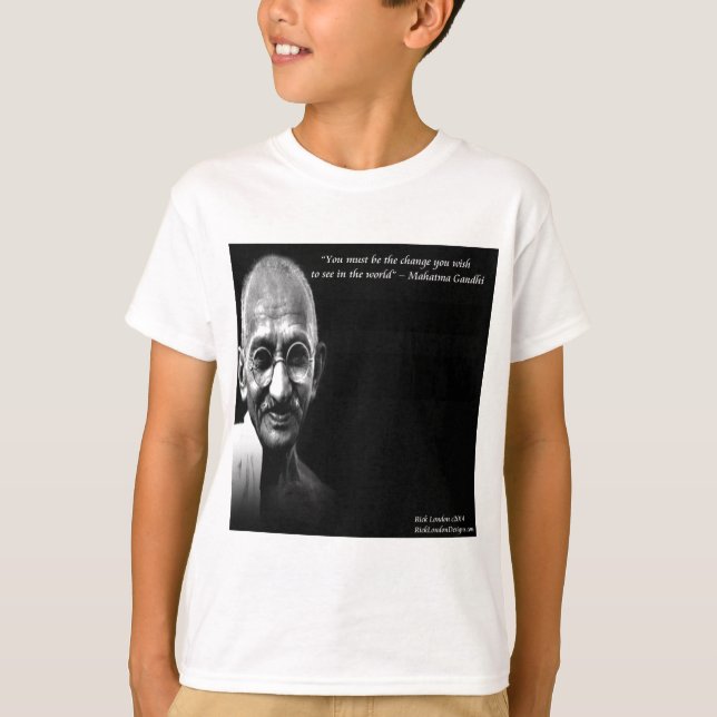 Camiseta Gandhi Seja A Citação Da Sabedoria Da Mudança (Frente)