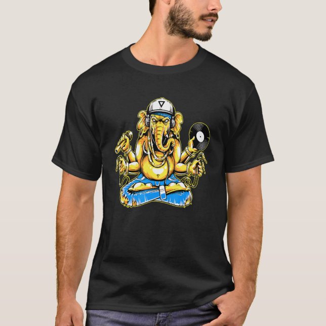 Camiseta Ganesha Na Velha Coluna Hip Hop Rap Style Ganesh H (Frente)