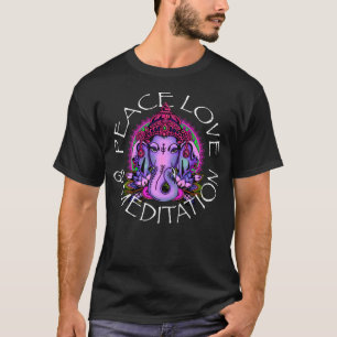 Camiseta Ganesha Paz Amor & Yoga Chakra Meditação De Lo