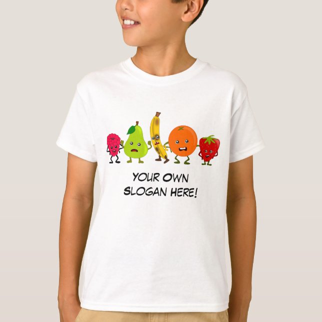 Camiseta Gang de Fruta com Slogan Personalizável (Frente)