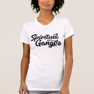 Camiseta Gangsta Funny Yoga Espiritual Cita em Texto Preto