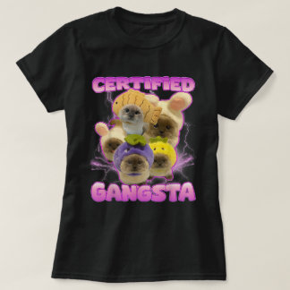 Camiseta Gangsta Kawaii, Garotas-Memória de Gata Certificad