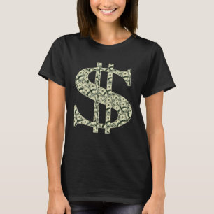 Camiseta Gangsta - Sinal de Dólar Legal - Dinheiro de Rap H