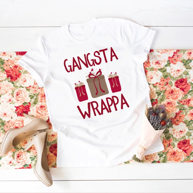 Camiseta Gangsta Wrappa Engraçado Natal (Criador carregado)