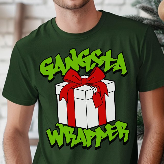 Camiseta Gangsta Wrapper Engraçado Natal (Criador carregado)