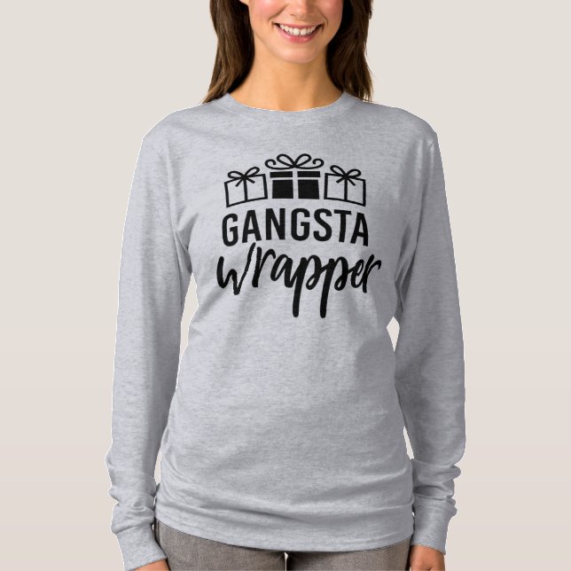Camiseta Gangsta Wrapper Engraçado Natal (Frente)
