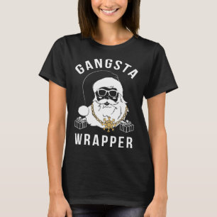 Camiseta Gangsta Wrapper Gangster Papais noeis Engraçado Na