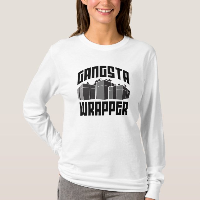 Camiseta Gangsta Wrapper Natal Presente (Frente)