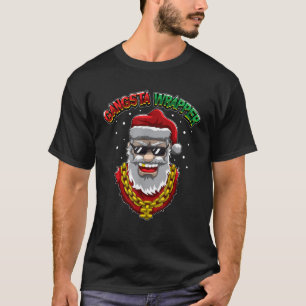Camiseta Gangsta Wrapper Santa Claus, Do Vestido De Capuz