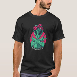 Camiseta Gangstar do OVNI do Espaço em Marte alienígena