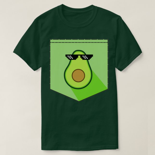 Camiseta Gangster avocado with pocket glasses (Frente do Design)