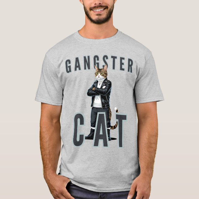 Camiseta Gangster Cat Bad Boy (Frente)