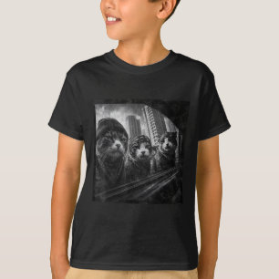 Camiseta Gangster Cats Street Engraçado Humor Gráfico