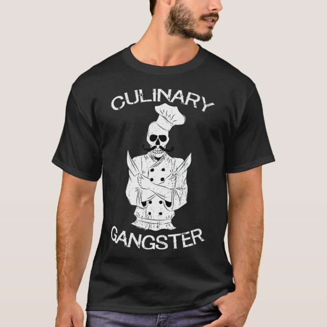 Camiseta Gangster Culinário Garotos do Chef Feliz de Aniver (Frente)