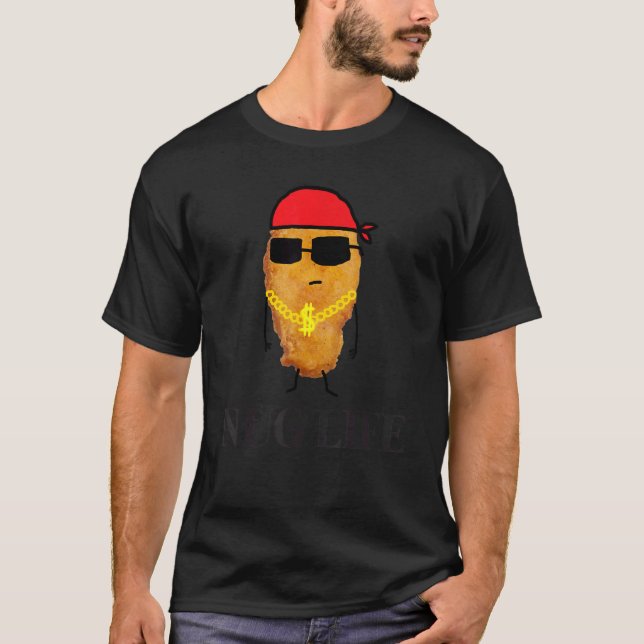 Camiseta Gangster da vida de nugget de frango (Frente)