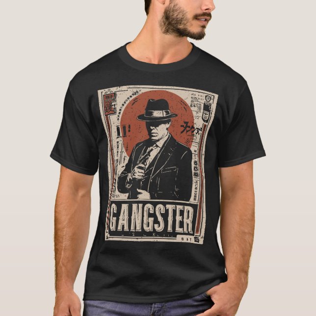 Camiseta Gangster de Retro Noir | Proibir Era Arte (Frente)
