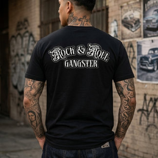 Camiseta Gangster de Rock and Roll golpe na retaguarda
