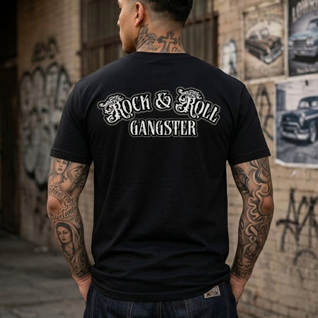 Camiseta Gangster de Rock and Roll  golpe na retaguarda (Rock and Roll Gangster T-Shirt)