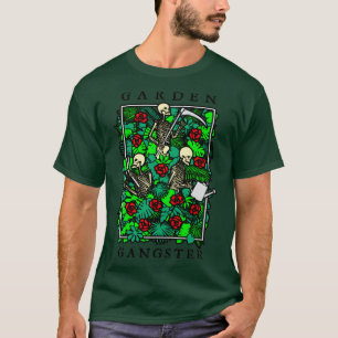 Camiseta Gângster do Jardim Engraçado Gótico Skeleton Gard