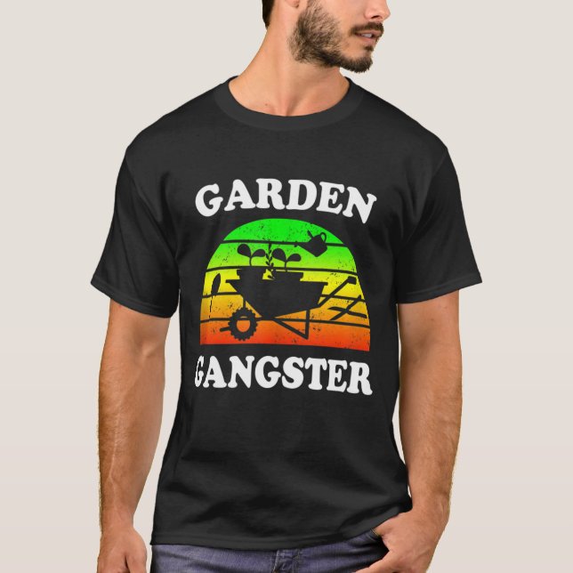 Camiseta Gângster Engraçado Dizendo Homens De Jardinagem De (Frente)