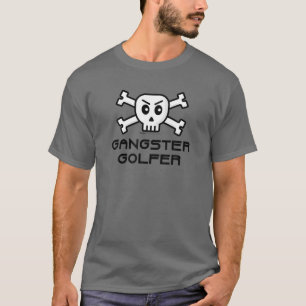 Camiseta Gangster Golfer Skull E Cross Bone Word Design