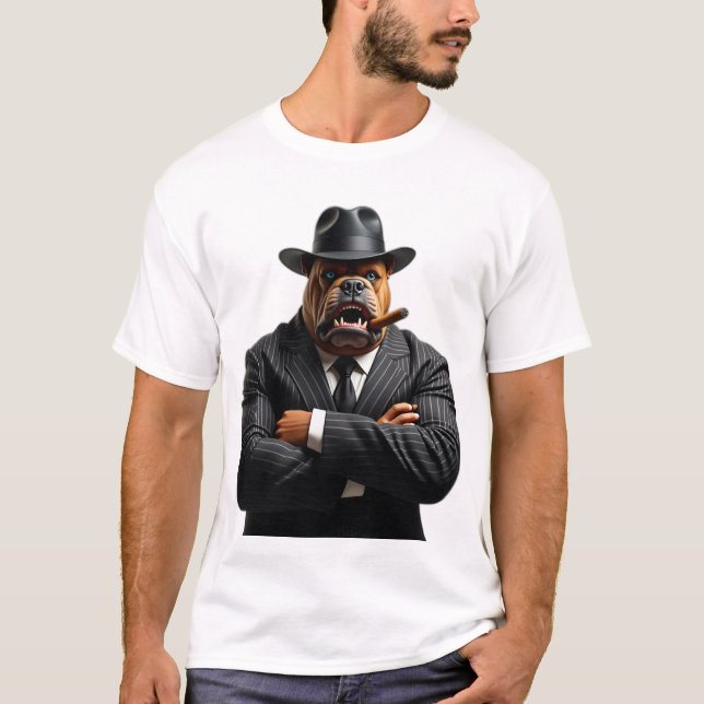 Camiseta Gangster Kingpin Brutus O Estilo Máfia Bulldog (Frente)