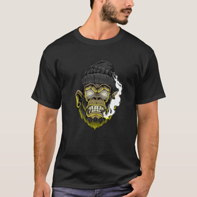 Camiseta Gangster Monkey Edgy Streetwear (Frente)