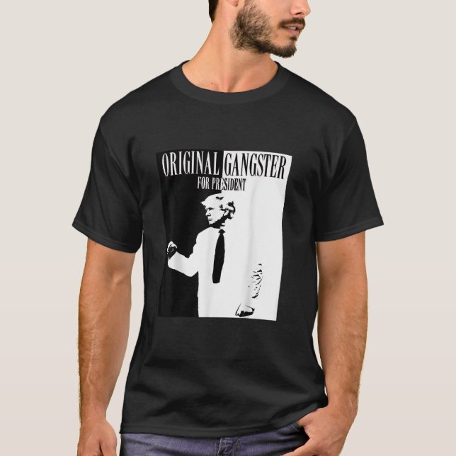 Camiseta Gangster Original Para O Presidente Donald Trump 2 (Frente)