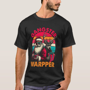 Camiseta Gangster Wrapper Papais noeis e Reindeer Homens de