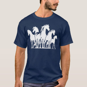 Camiseta Gangue De fofinho De Cavalos Na Coroa Estacionária