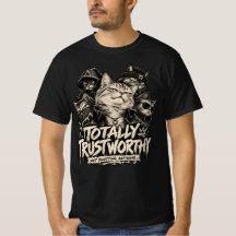 Gangue de Gatos Preta Vintage com Humor Sarcástico