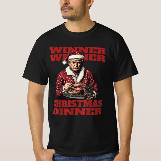 Camiseta Ganhador Engraçado Vencedor do Janto de Natal Xmas (Frente)
