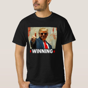 Camiseta Ganhando Engraçado Engraçado Óculos de sol Trump 2